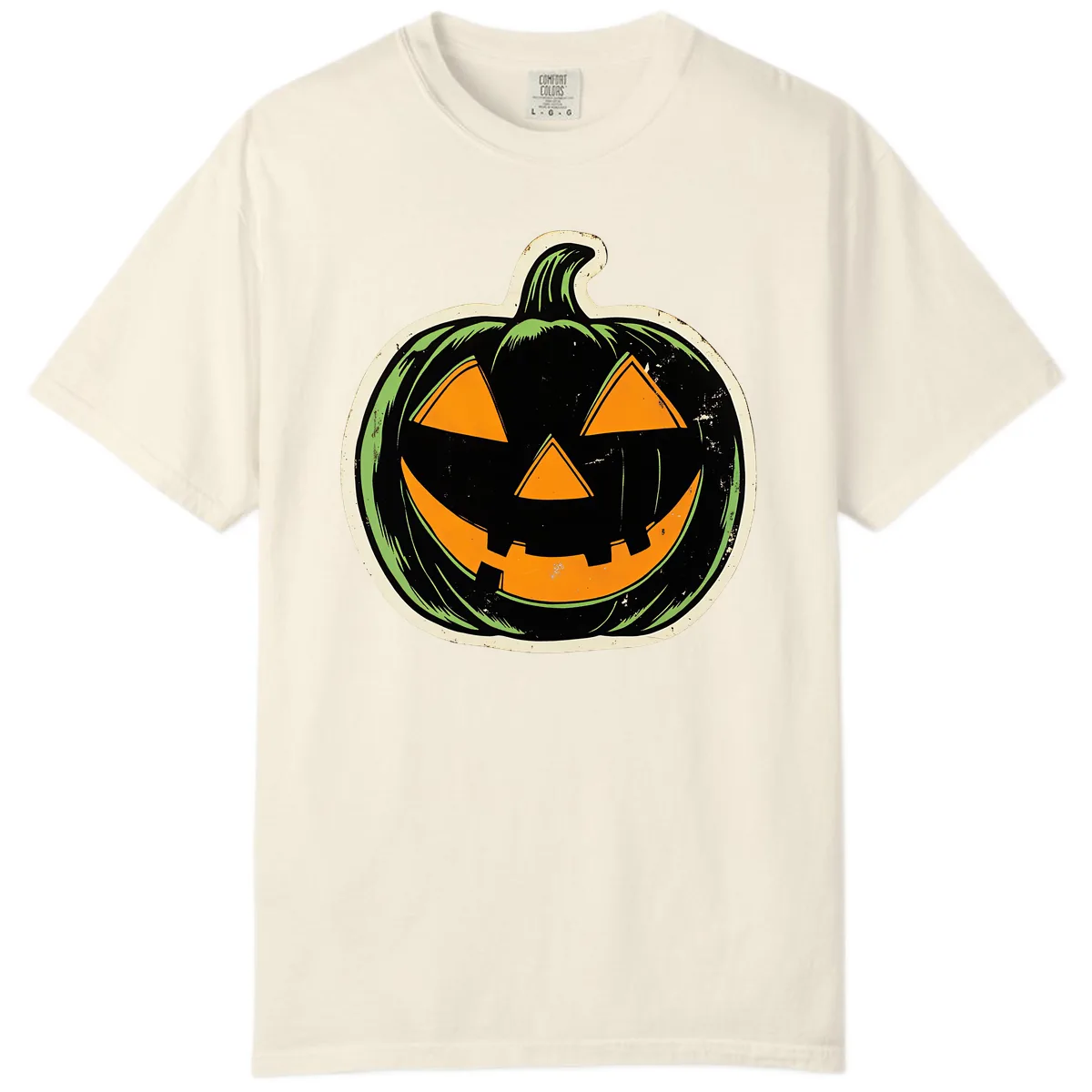 Vintage Jack-O'-Lantern Halloween Sign Comfort Color in Ivory