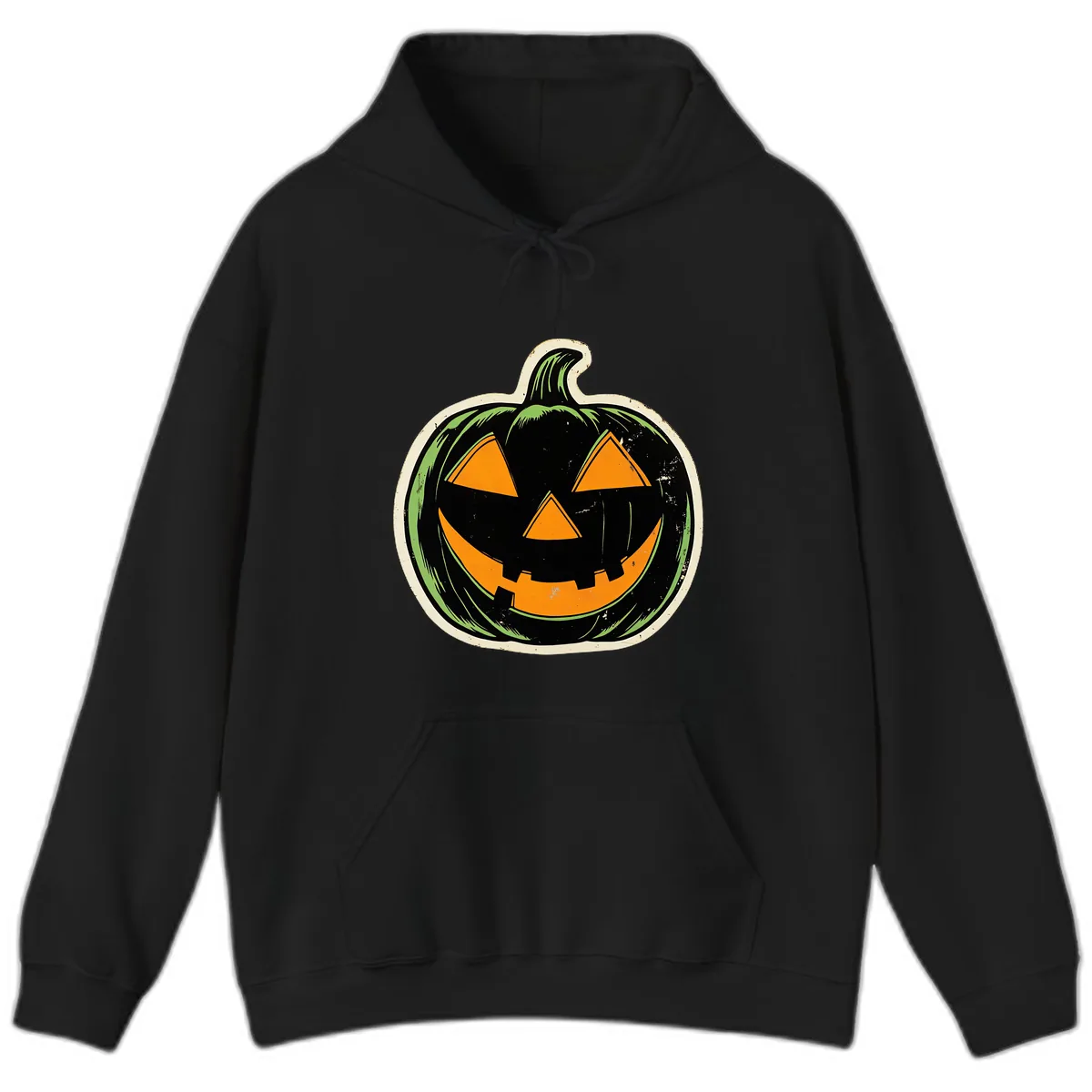 Vintage Jack-O'-Lantern Halloween Sign Hoodie in Black