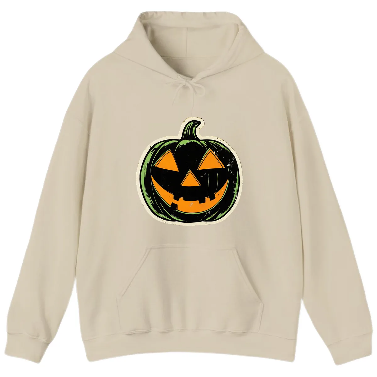 Vintage Jack-O'-Lantern Halloween Sign Hoodie in Sand