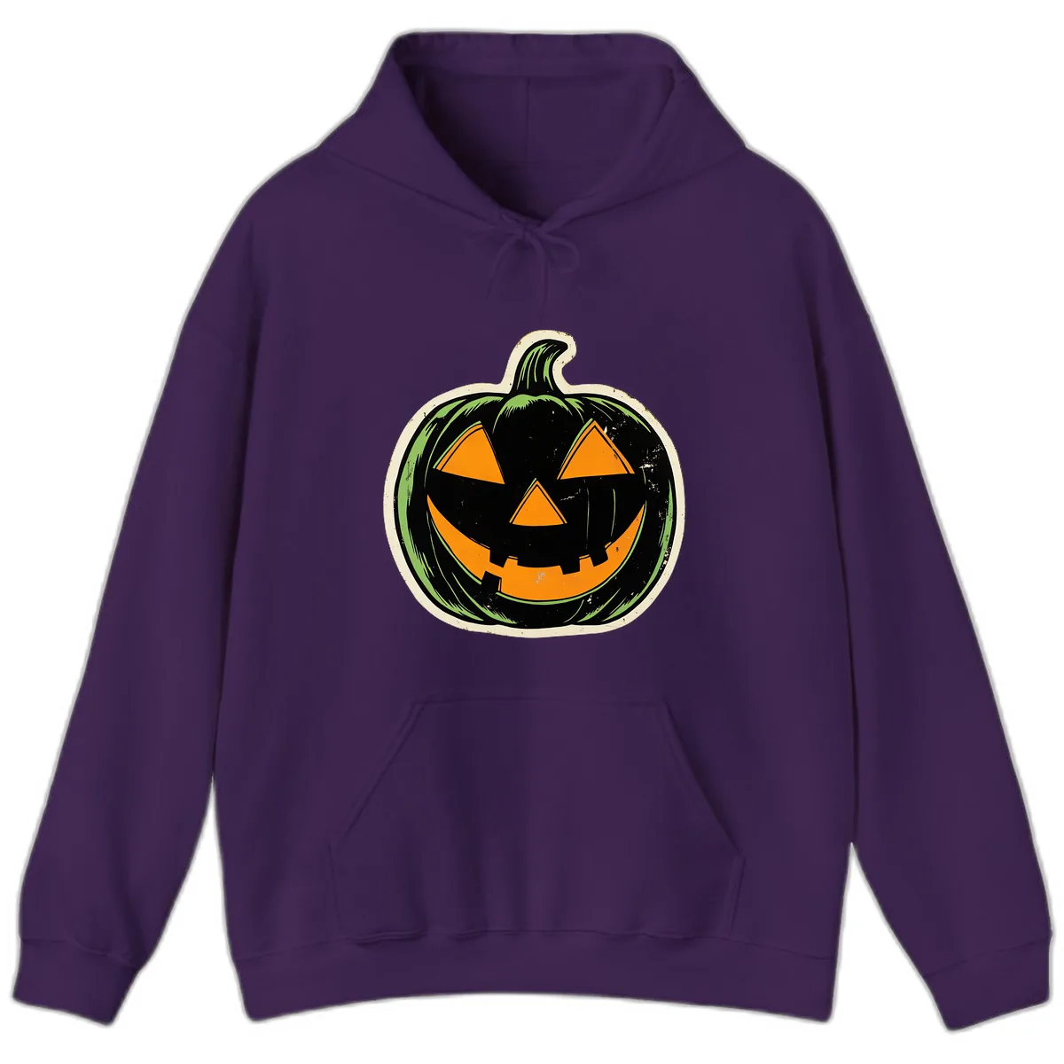 Vintage Jack-O'-Lantern Halloween Sign Hoodie in Purple