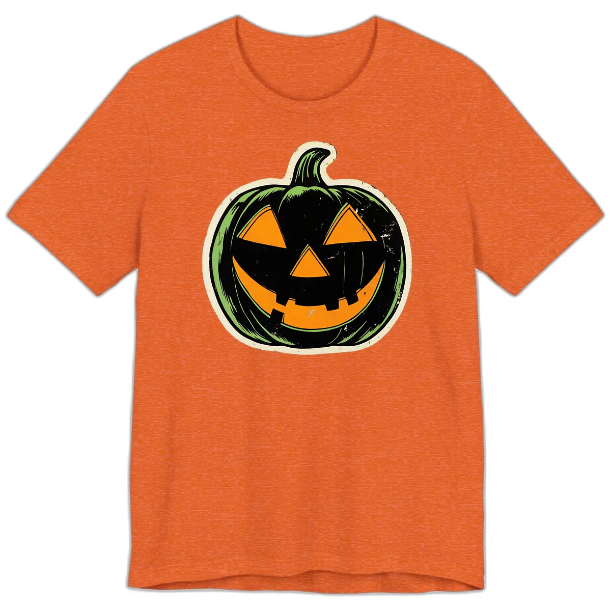 Vintage Jack-O'-Lantern Halloween Sign Premium T-Shirt in Heather Orange