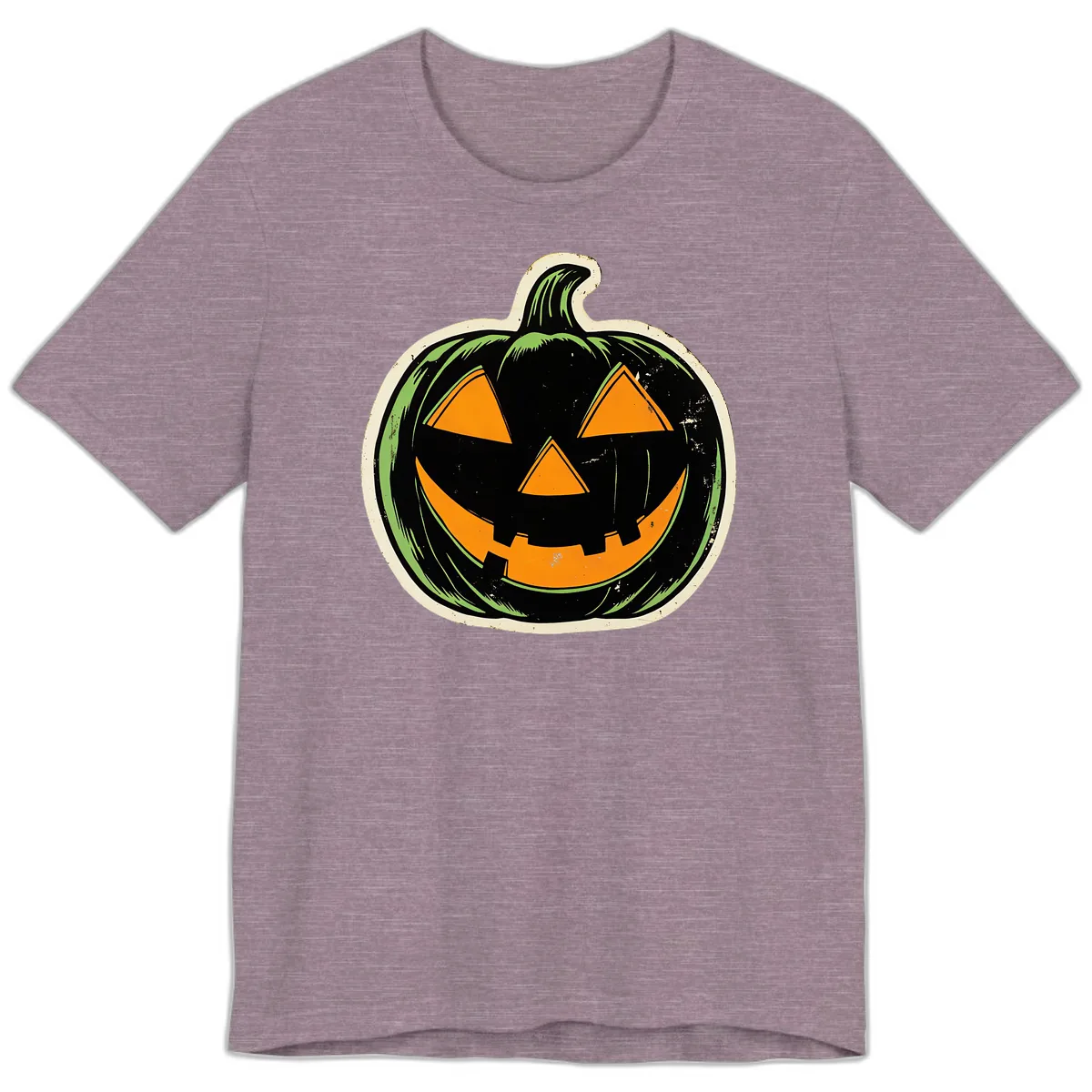 Vintage Jack-O'-Lantern Halloween Sign Premium T-Shirt in Heather Purple
