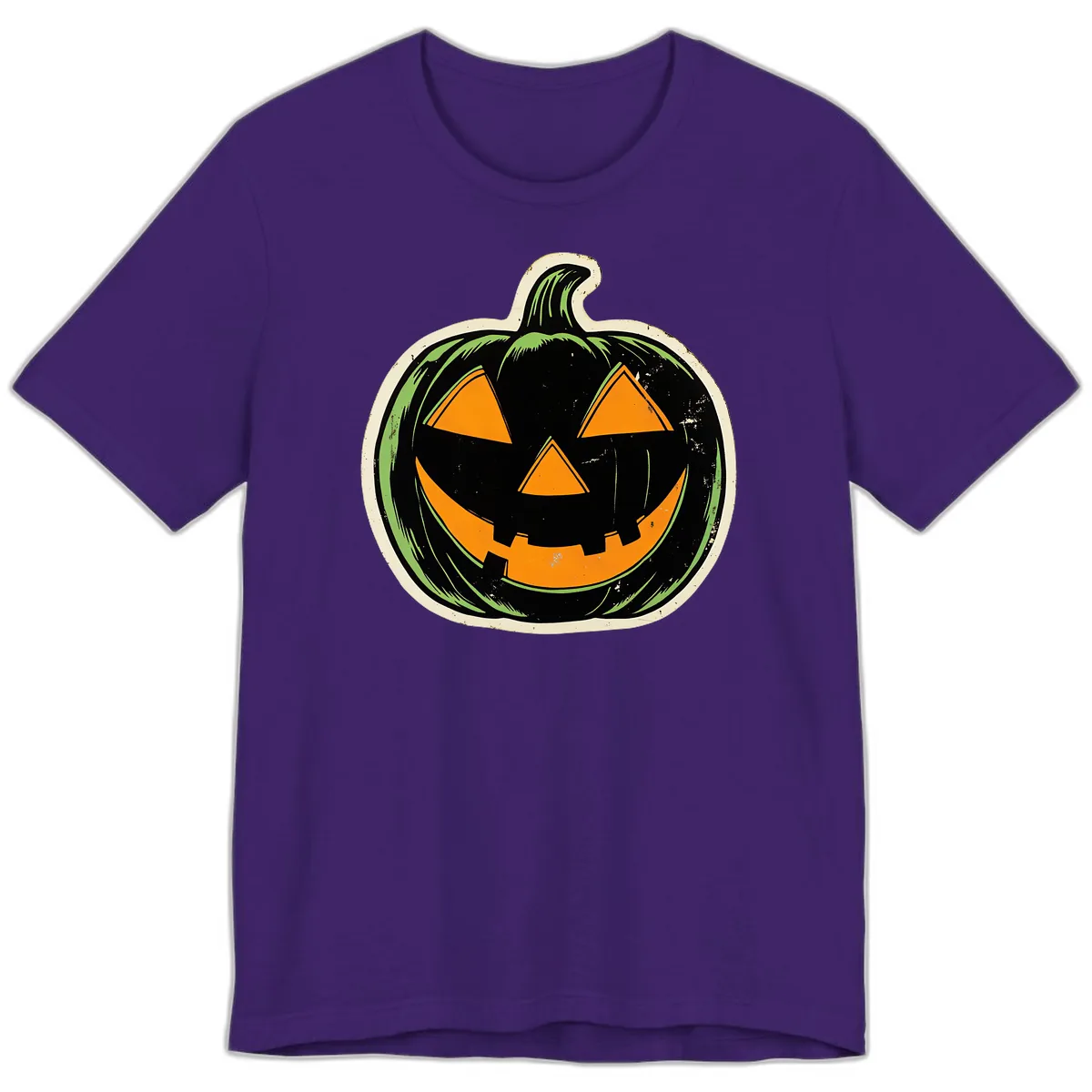 Vintage Jack-O'-Lantern Halloween Sign Premium T-Shirt in Team Purple