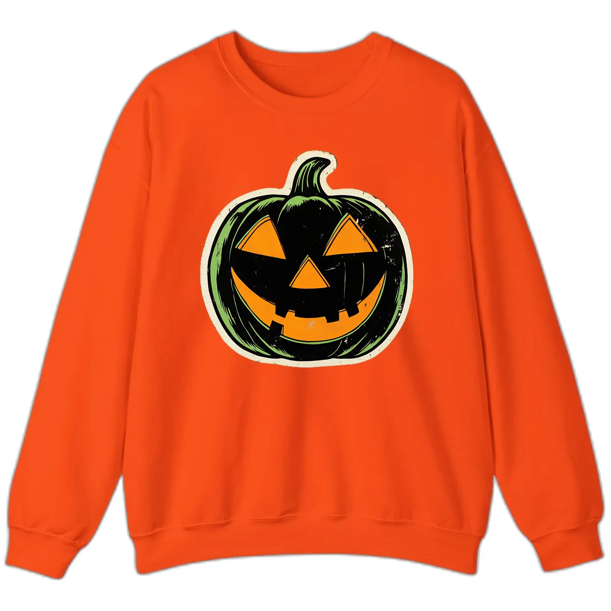 Vintage Jack-O'-Lantern Halloween Sign Sweatshirt in Orange