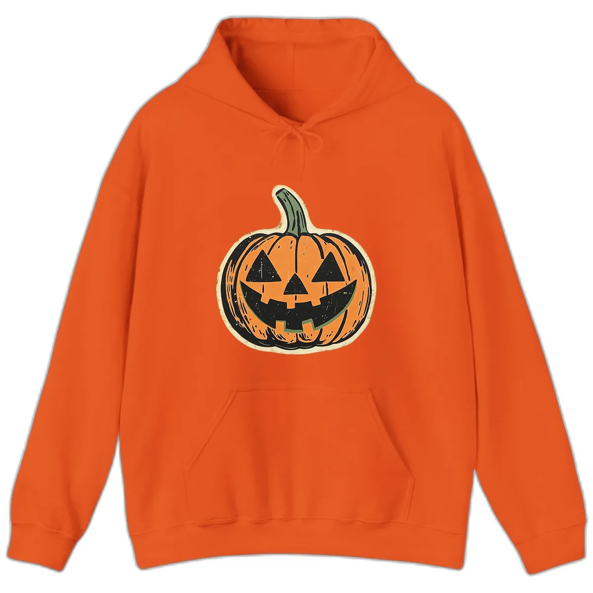 Vintage Jack-o'-Lantern Halloween Cutout Hoodie in Orange