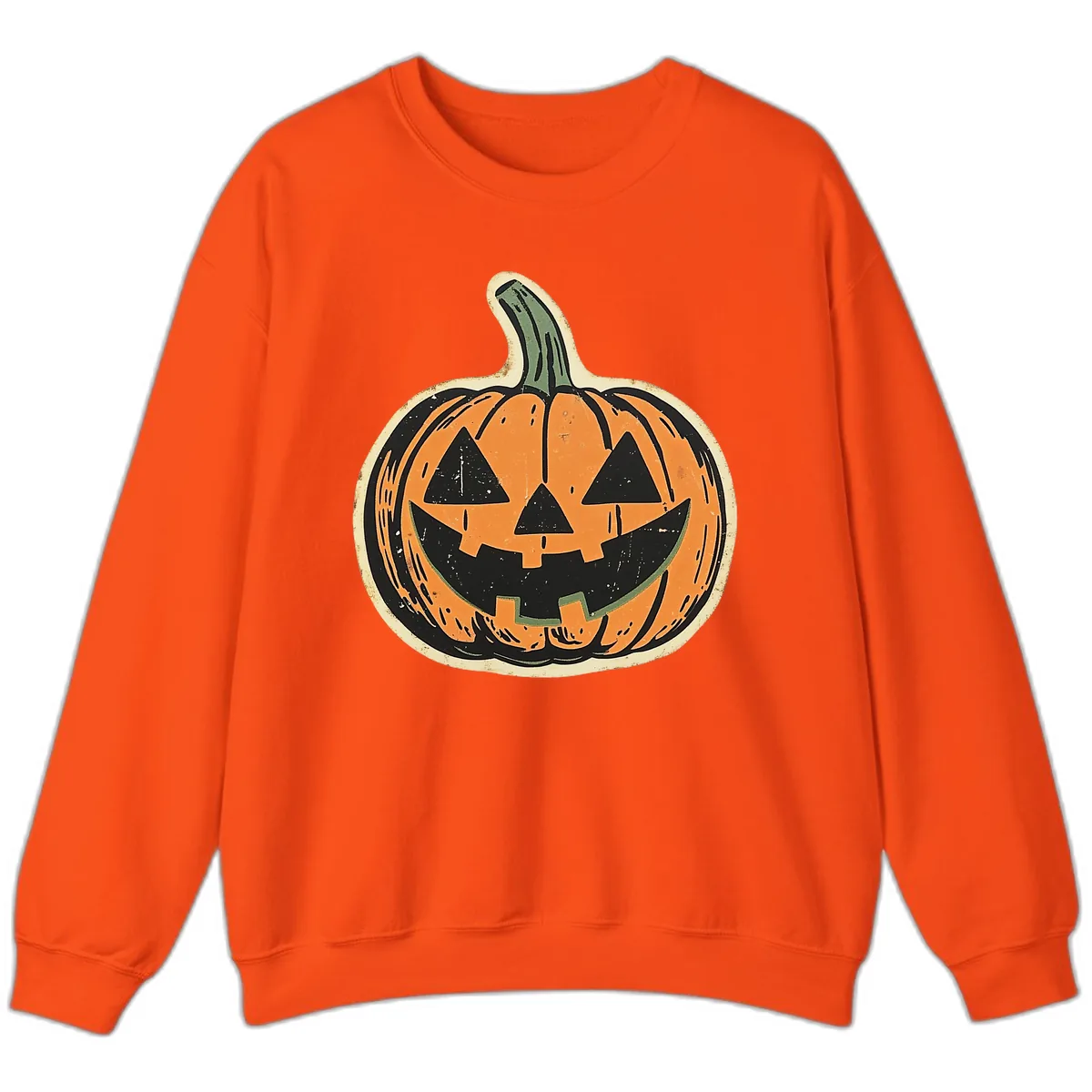 Vintage Jack-o'-Lantern Halloween Cutout Sweatshirt in Orange