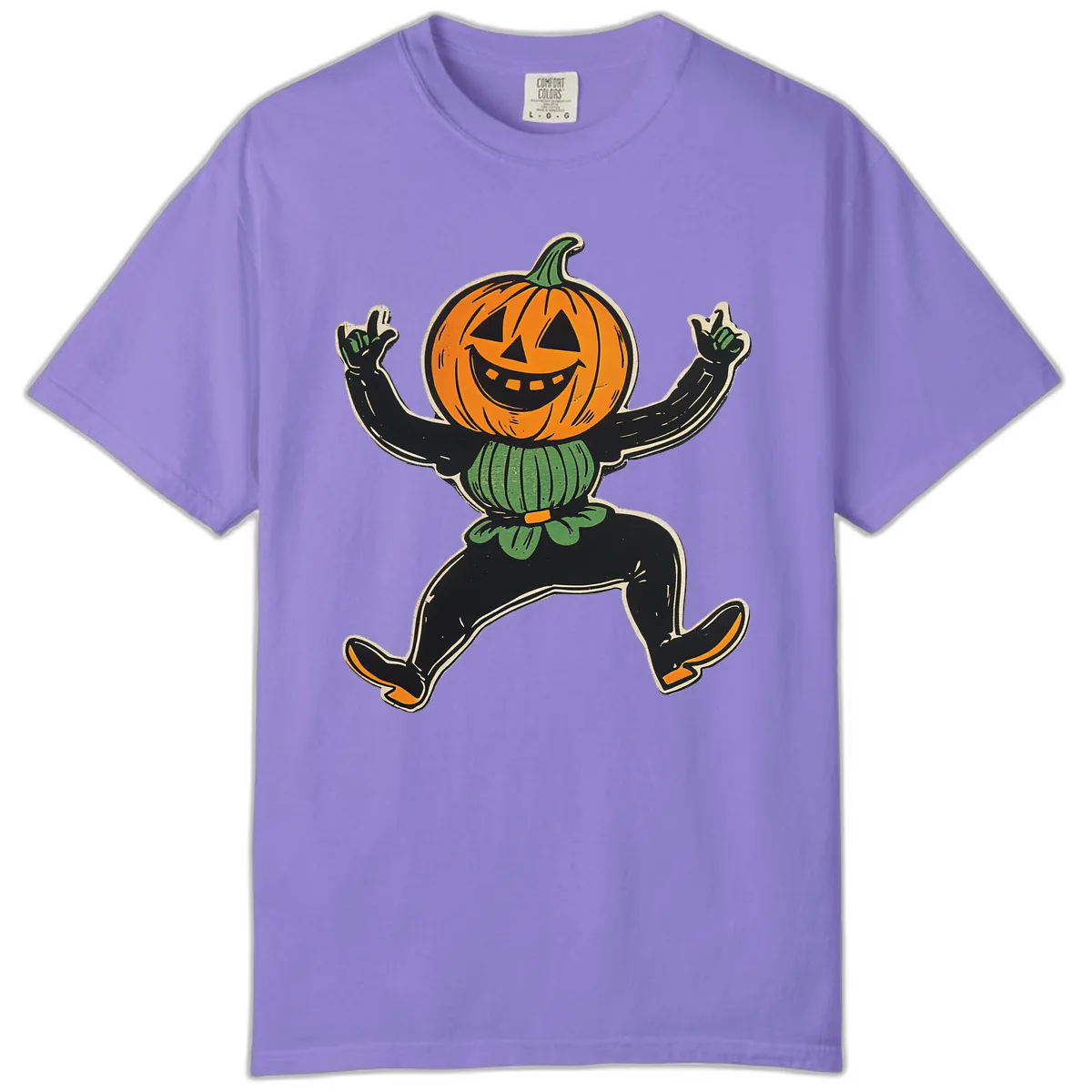 Dancing Jack-o'-Lantern Halloween Character Comfort Color in Violet