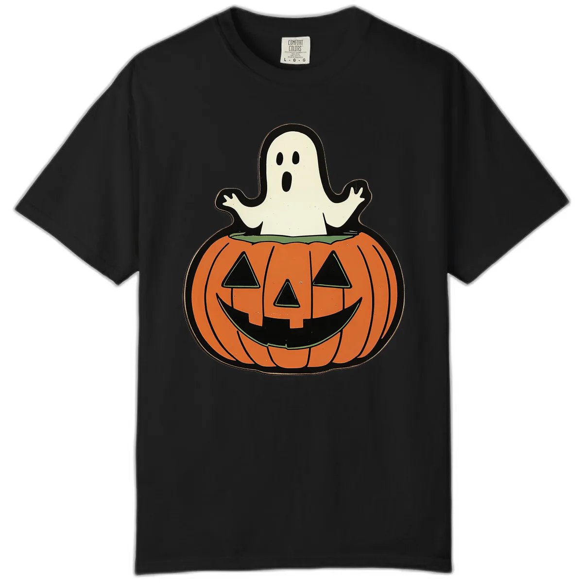 Ghost In Pumpkin Patch Comfort Color in Black