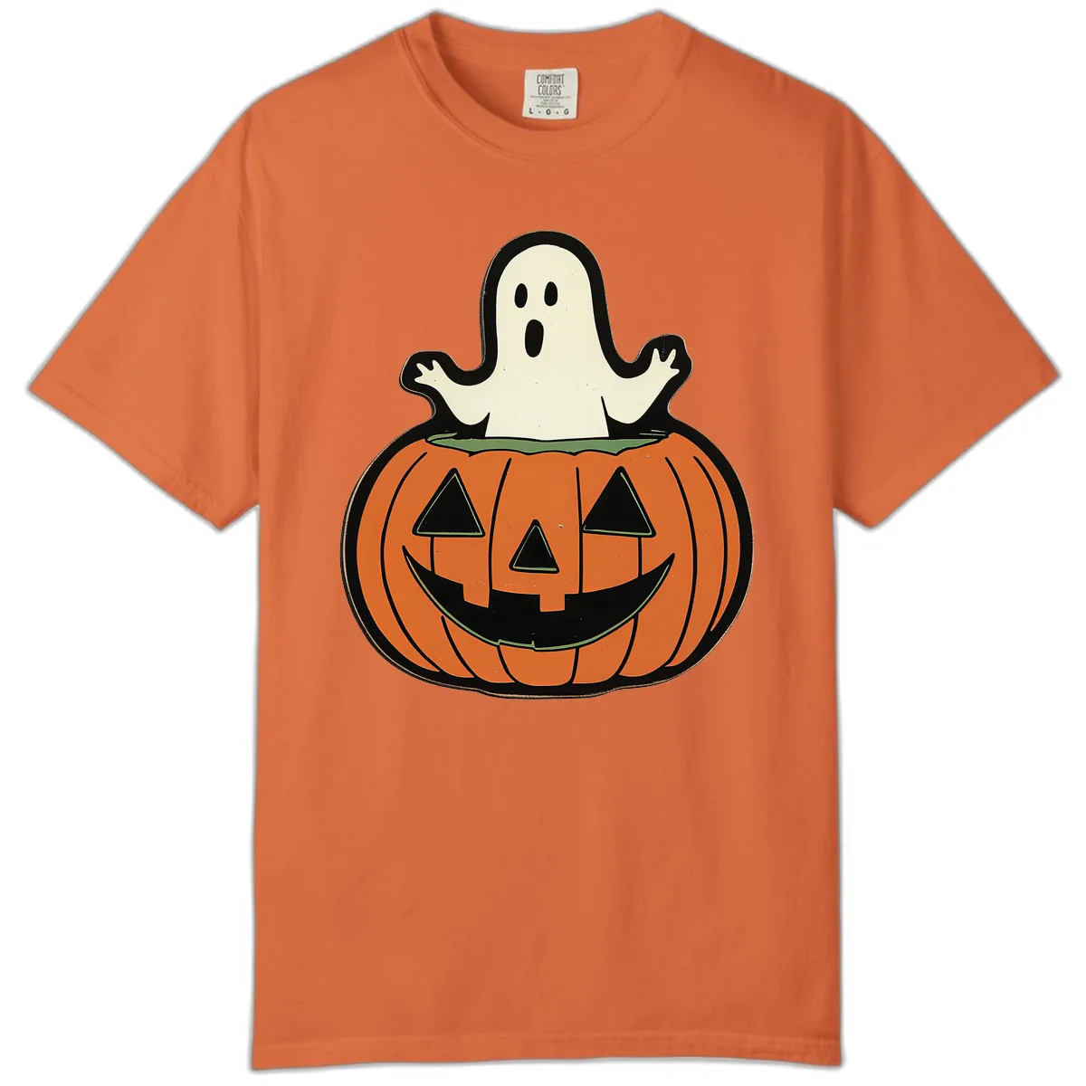 Ghost In Pumpkin Patch Comfort Color in Burnt Orange