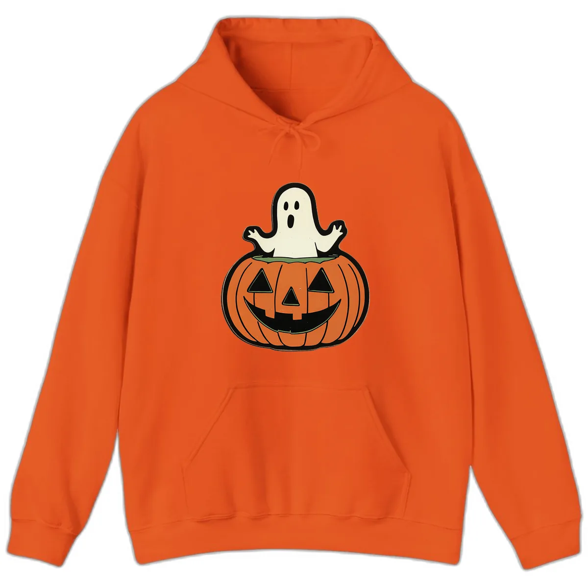 Ghost In Pumpkin Patch Hoodie in Orange