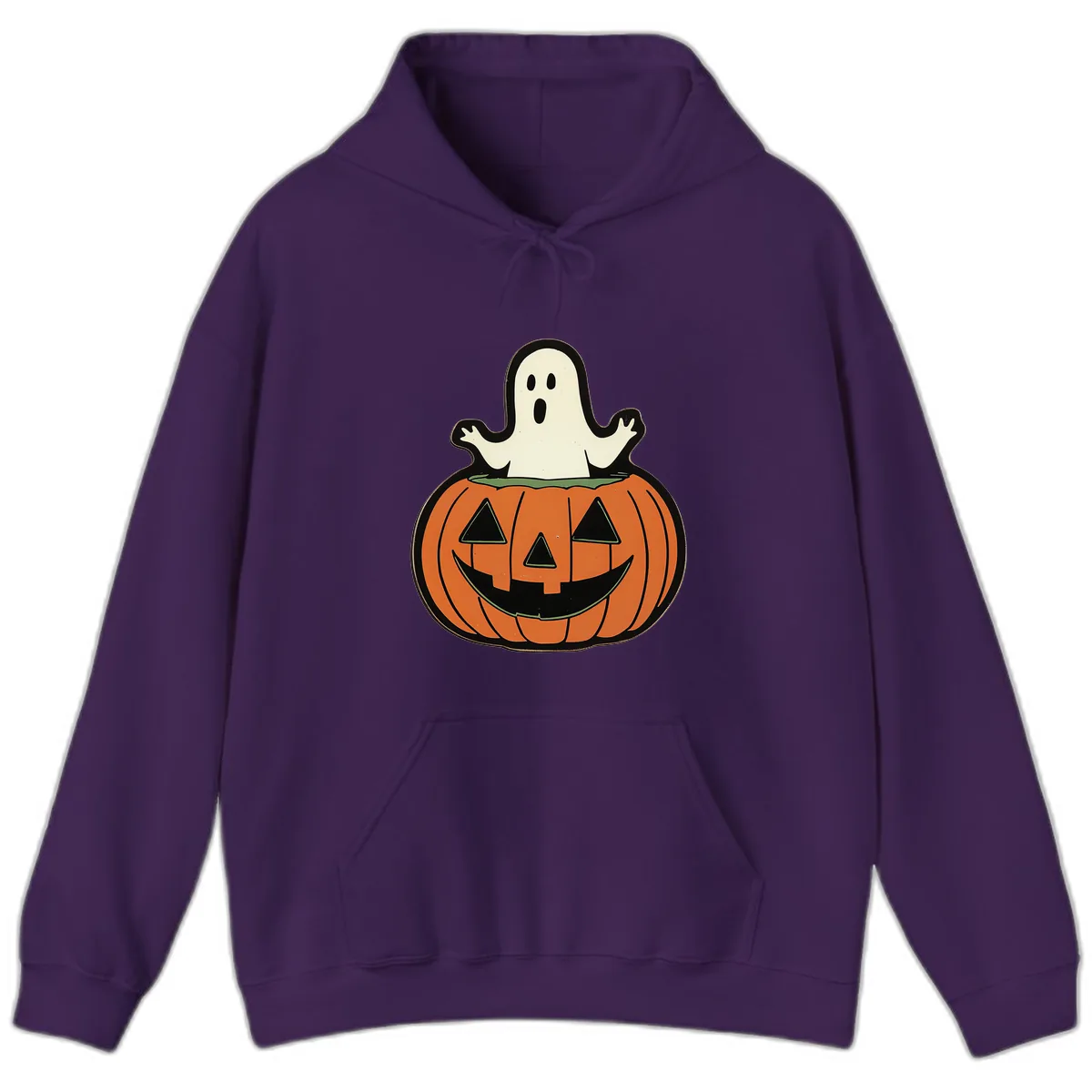 Ghost In Pumpkin Patch Hoodie in Purple