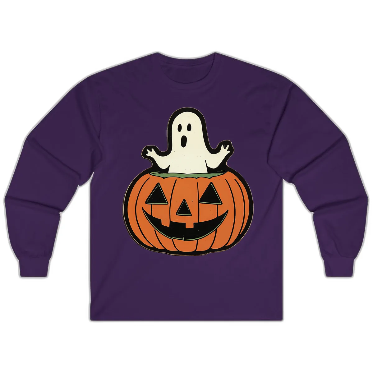 Ghost In Pumpkin Patch Long Sleeve in Purple