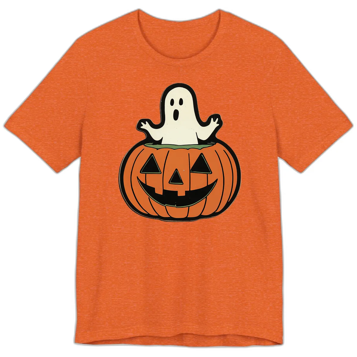 Ghost In Pumpkin Patch Premium T-Shirt in Heather Orange