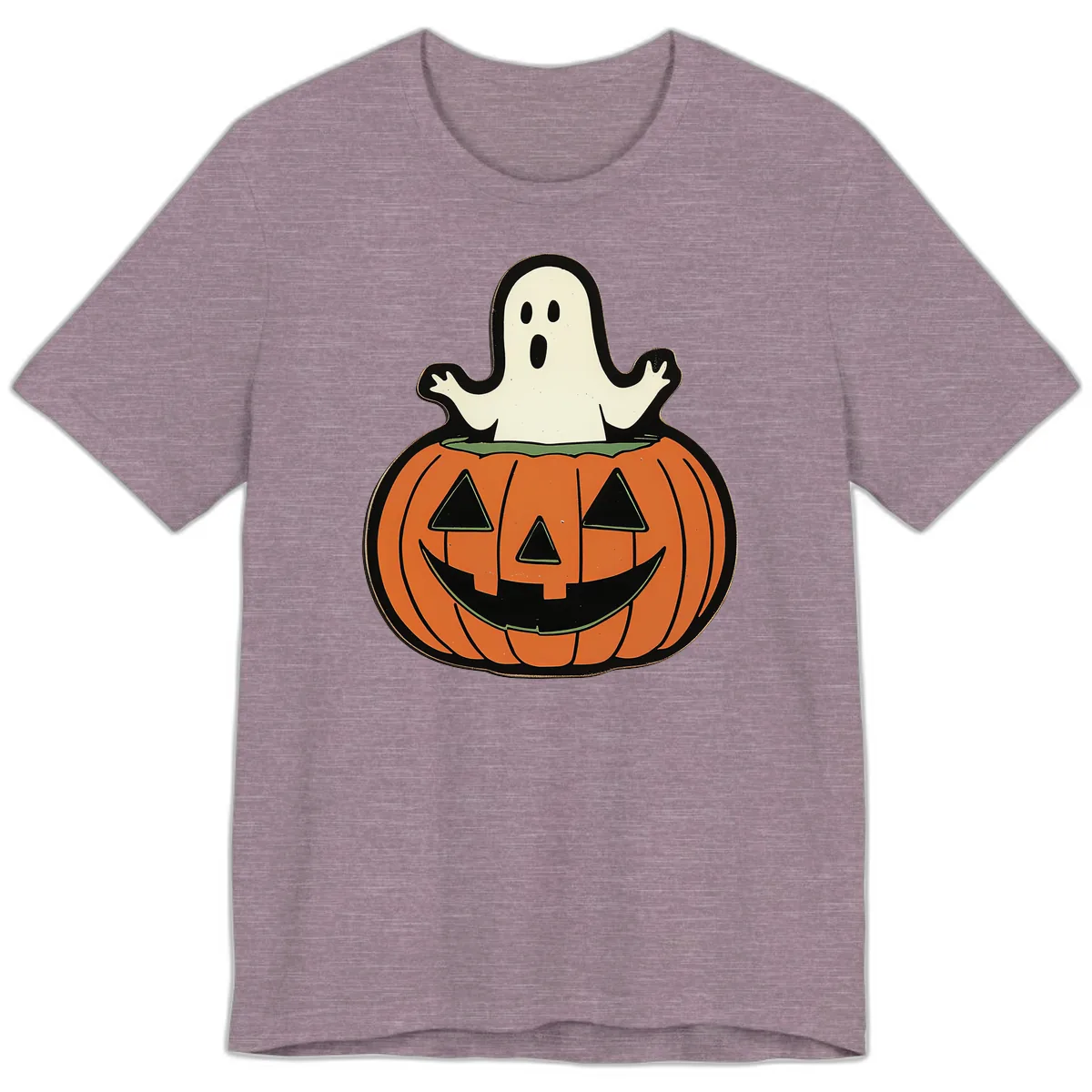 Ghost In Pumpkin Patch Premium T-Shirt in Heather Purple