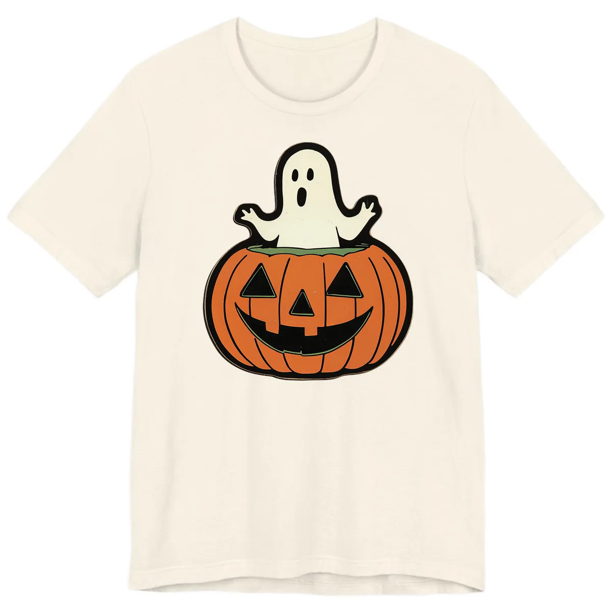 Ghost In Pumpkin Patch Premium T-Shirt in Natural
