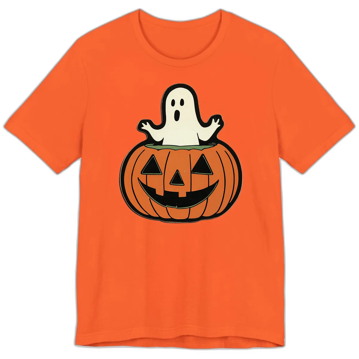 Ghost In Pumpkin Patch Premium T-Shirt in Orange