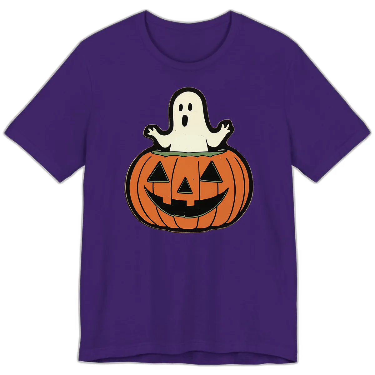 Ghost In Pumpkin Patch Premium T-Shirt in Team Purple
