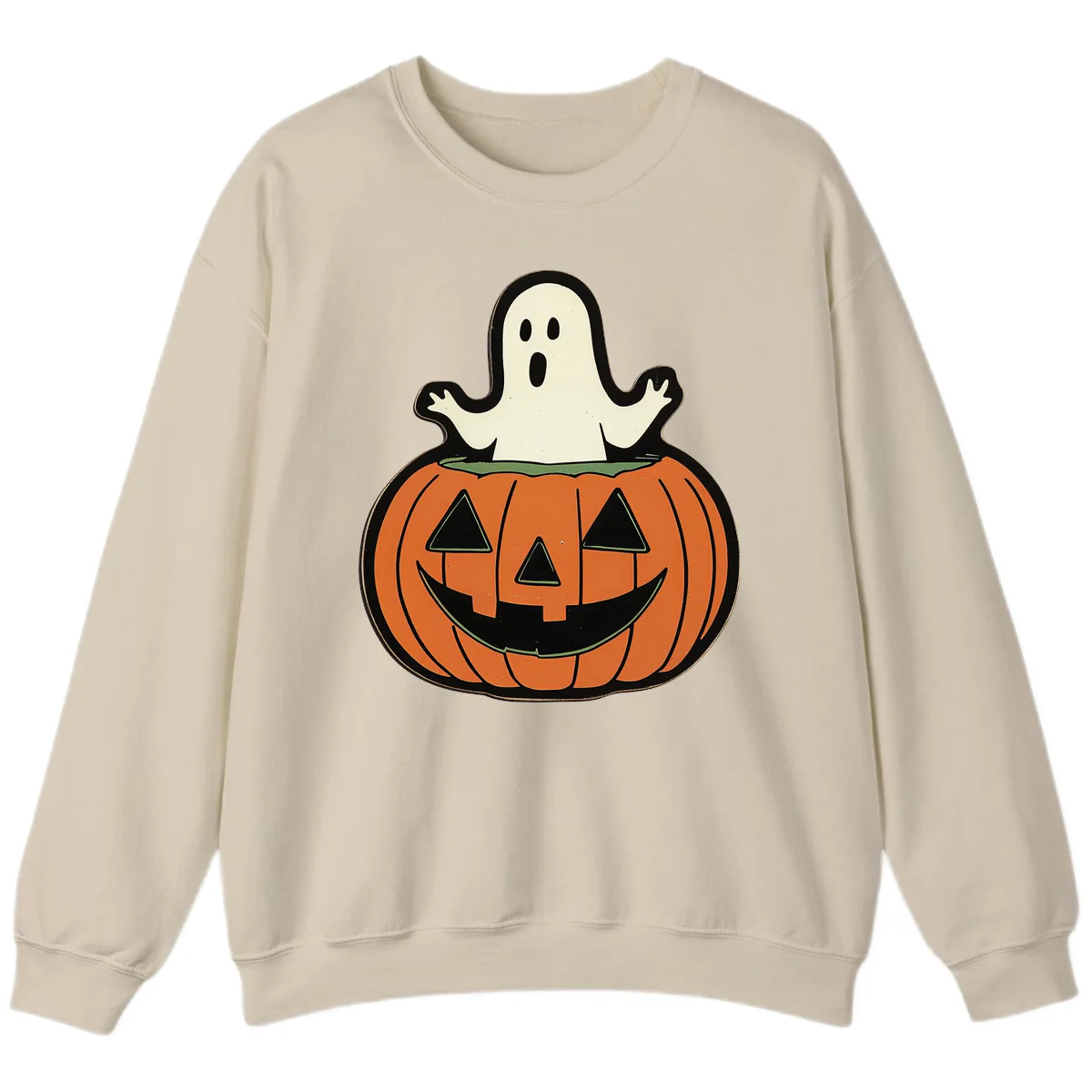 Ghost In Pumpkin Patch Sweatshirt in Sand