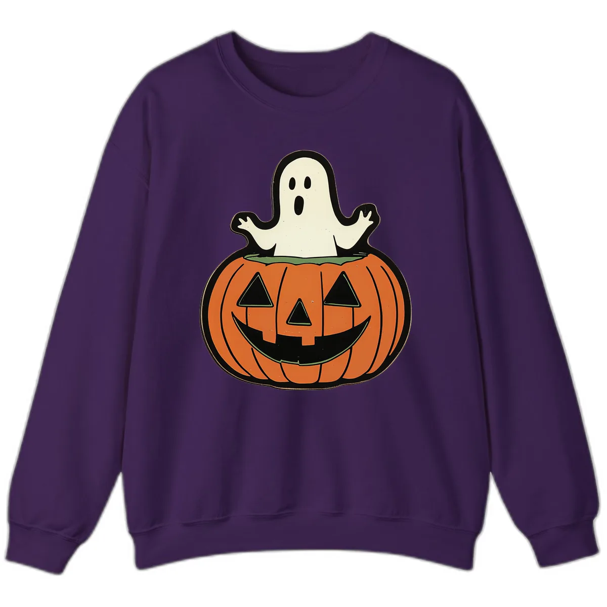 Ghost In Pumpkin Patch Sweatshirt in Purple