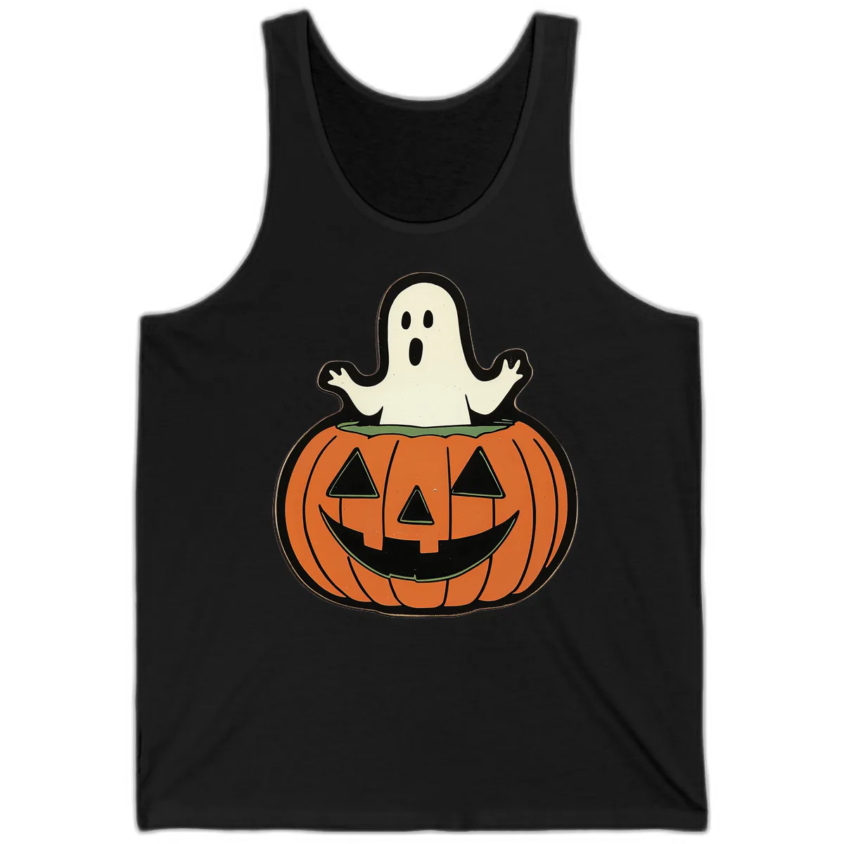 Ghost In Pumpkin Patch Tank in Black