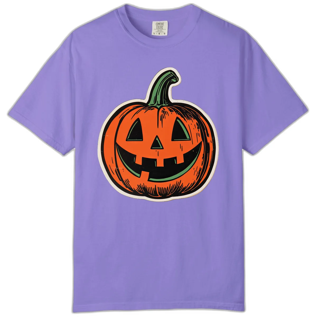 Spooky Jack O Lantern Face Comfort Color in Violet