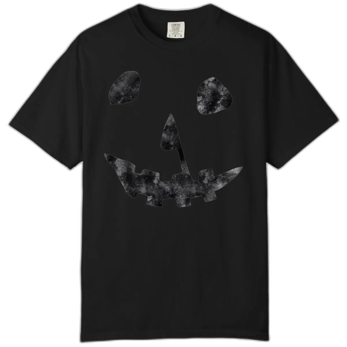 Spooky Jack O'Lantern Face Comfort Color in Black