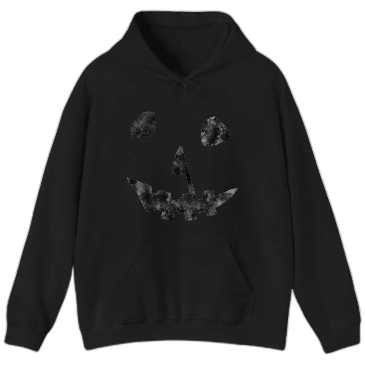 Spooky Jack O'Lantern Face Hoodie in Black