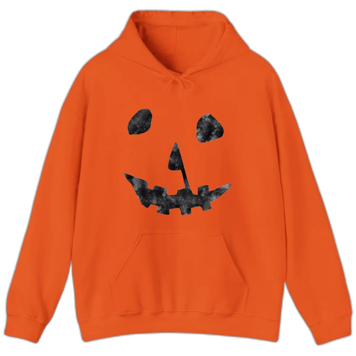 Spooky Jack O'Lantern Face Hoodie in Orange