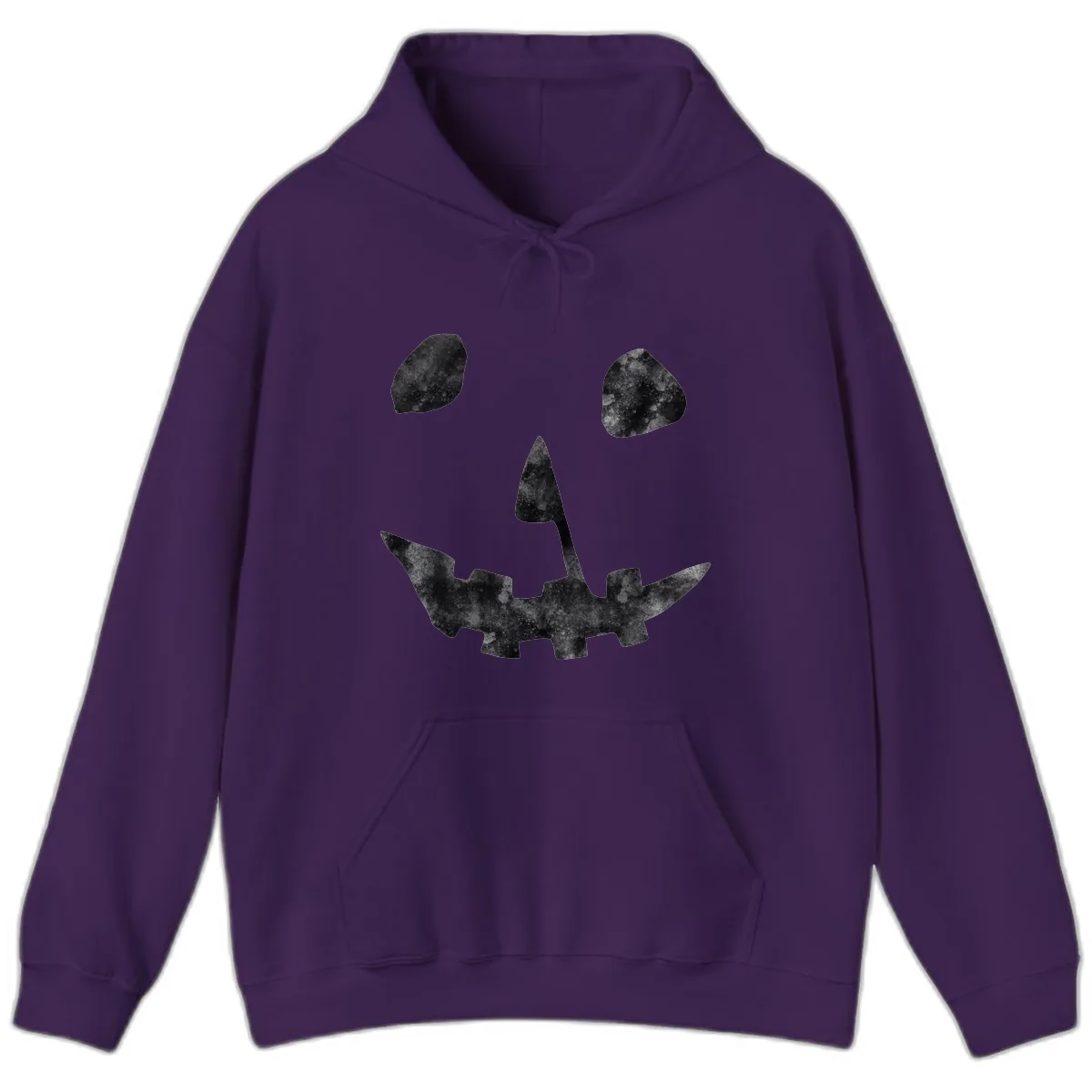 Spooky Jack O'Lantern Face Hoodie in Purple