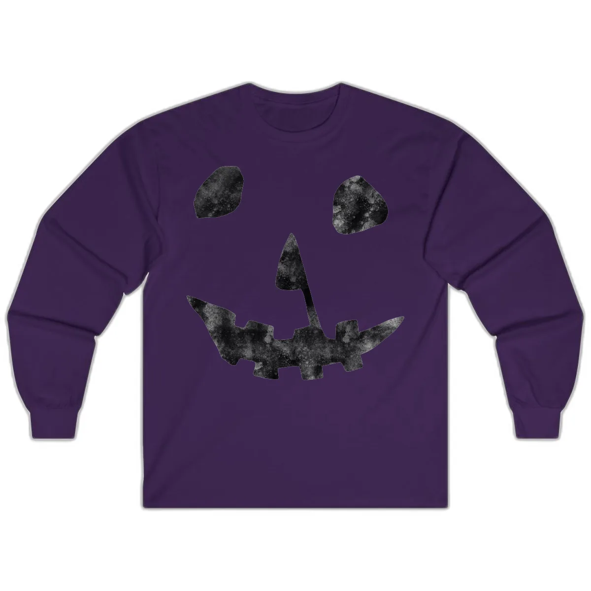 Spooky Jack O'Lantern Face Long Sleeve in Purple