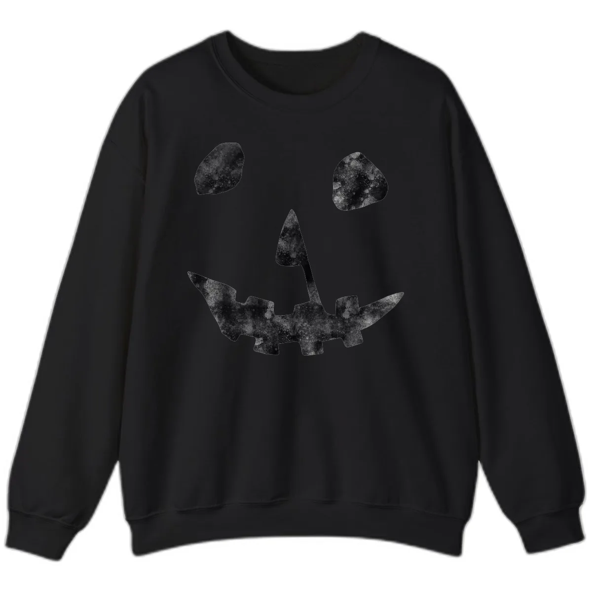 Spooky Jack O'Lantern Face Sweatshirt in Black