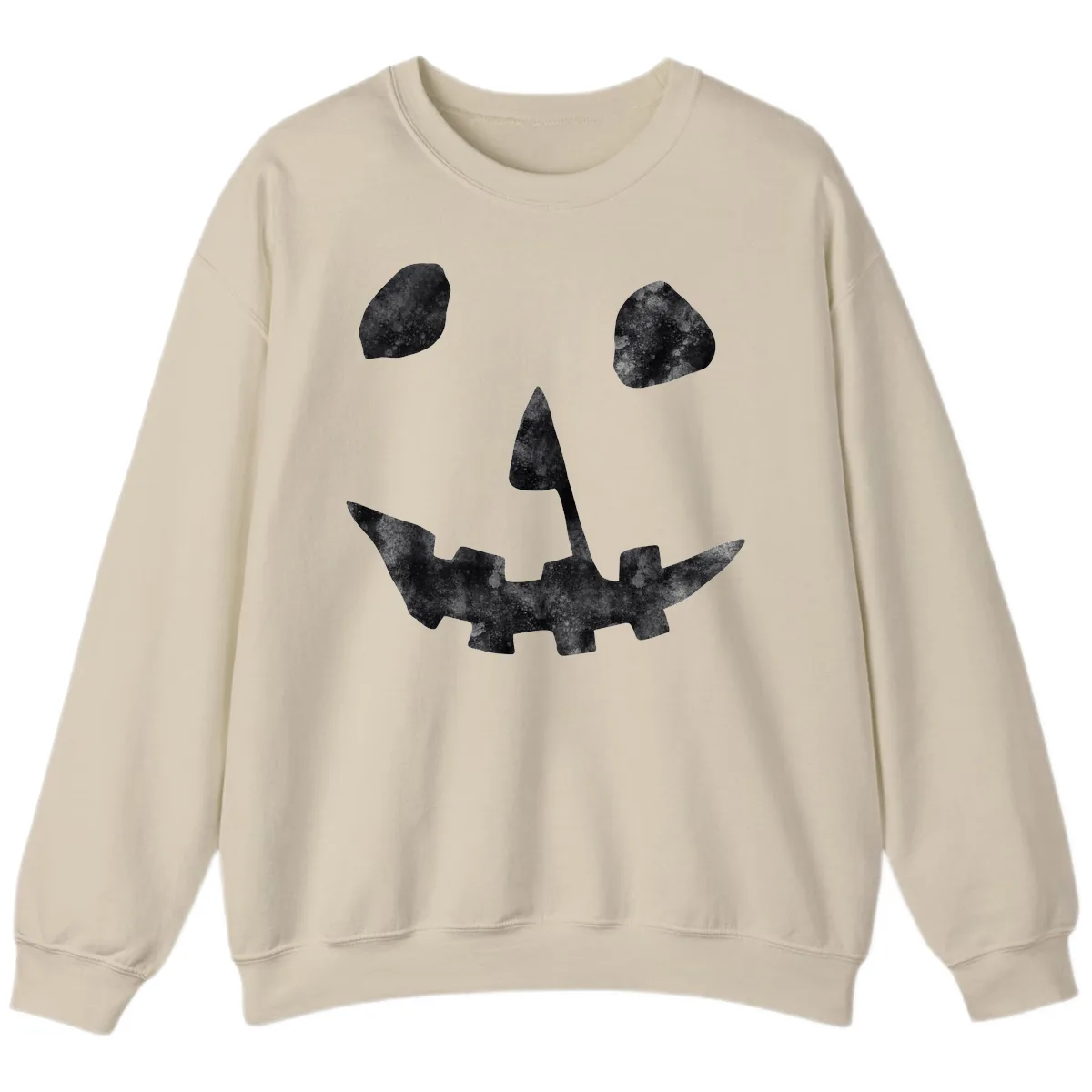 Spooky Jack O'Lantern Face Sweatshirt in Sand