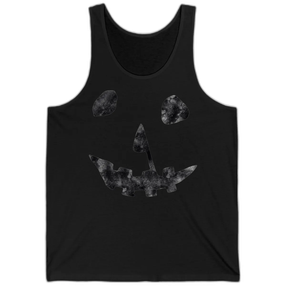 Spooky Jack O'Lantern Face Tank in Black