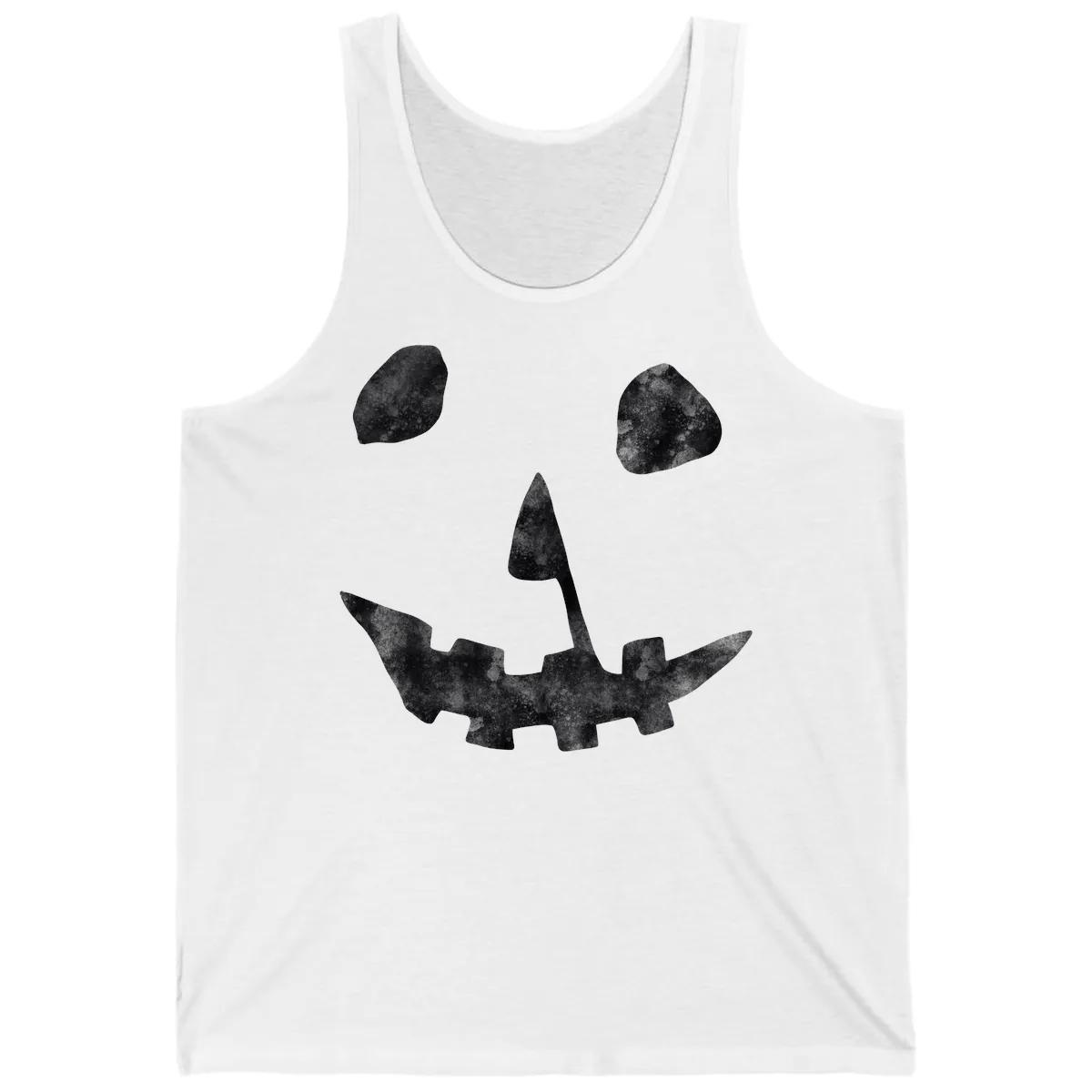 Spooky Jack O'Lantern Face Tank in White