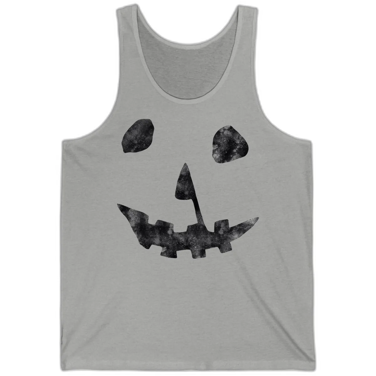 Spooky Jack O'Lantern Face Tank in Athletic Heather