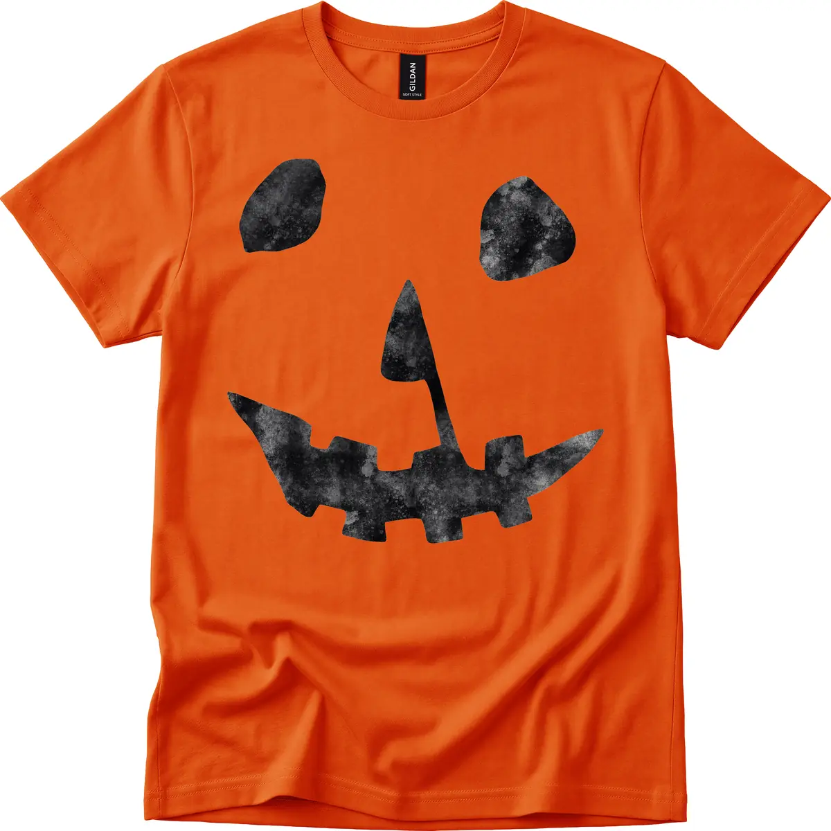 Spooky Jack O'Lantern Face T-Shirt in Orange