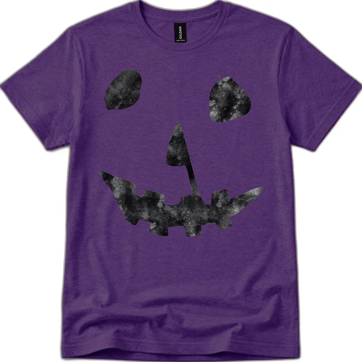 Spooky Jack O'Lantern Face T-Shirt in Purple