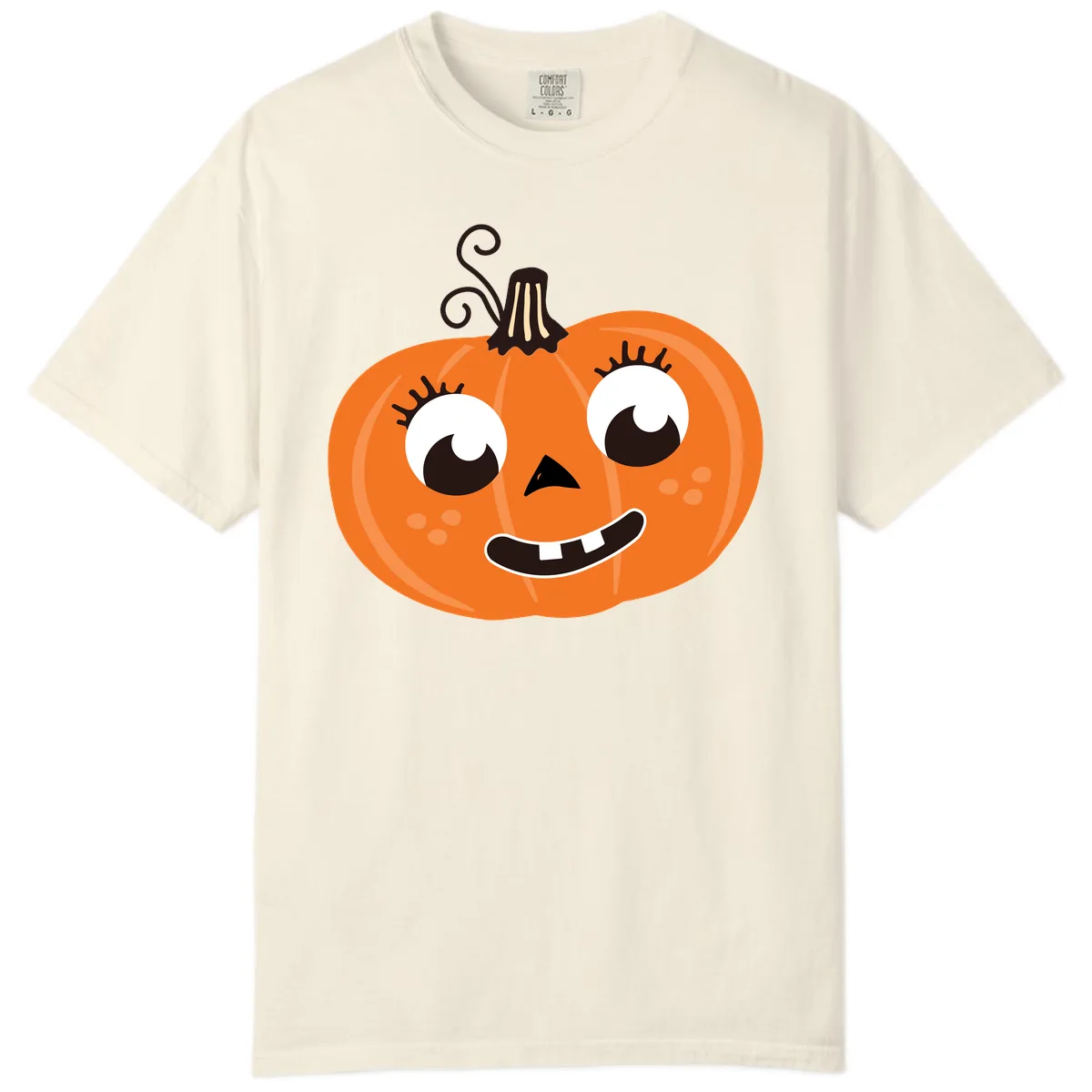 Happy Halloween Pumpkin Face Comfort Color in Ivory