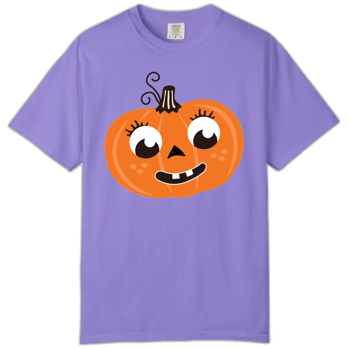 Happy Halloween Pumpkin Face Comfort Color in Violet