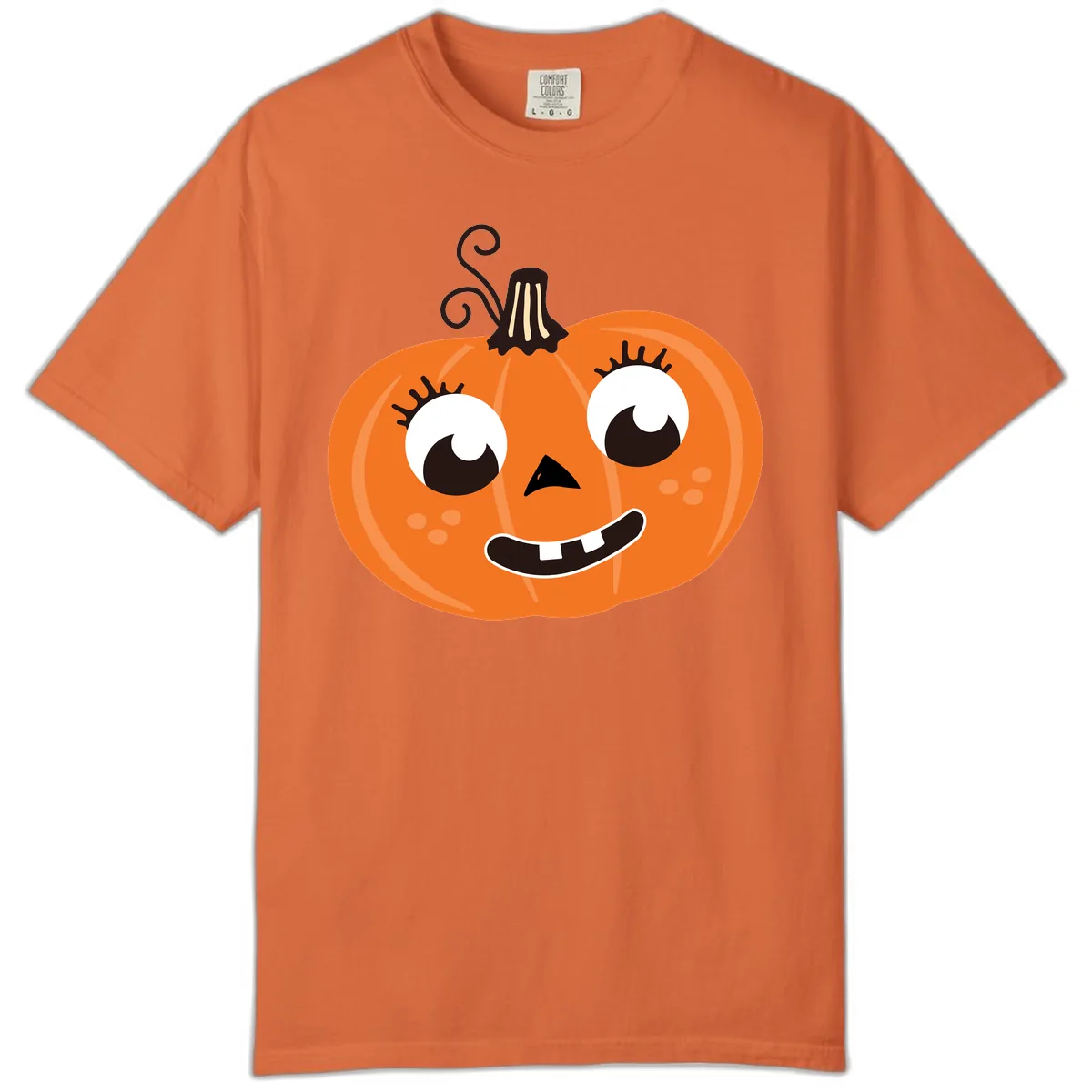 Happy Halloween Pumpkin Face Comfort Color in Burnt Orange