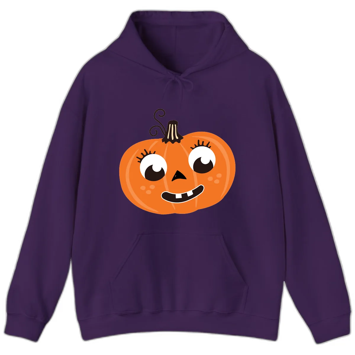Happy Halloween Pumpkin Face Hoodie in Purple