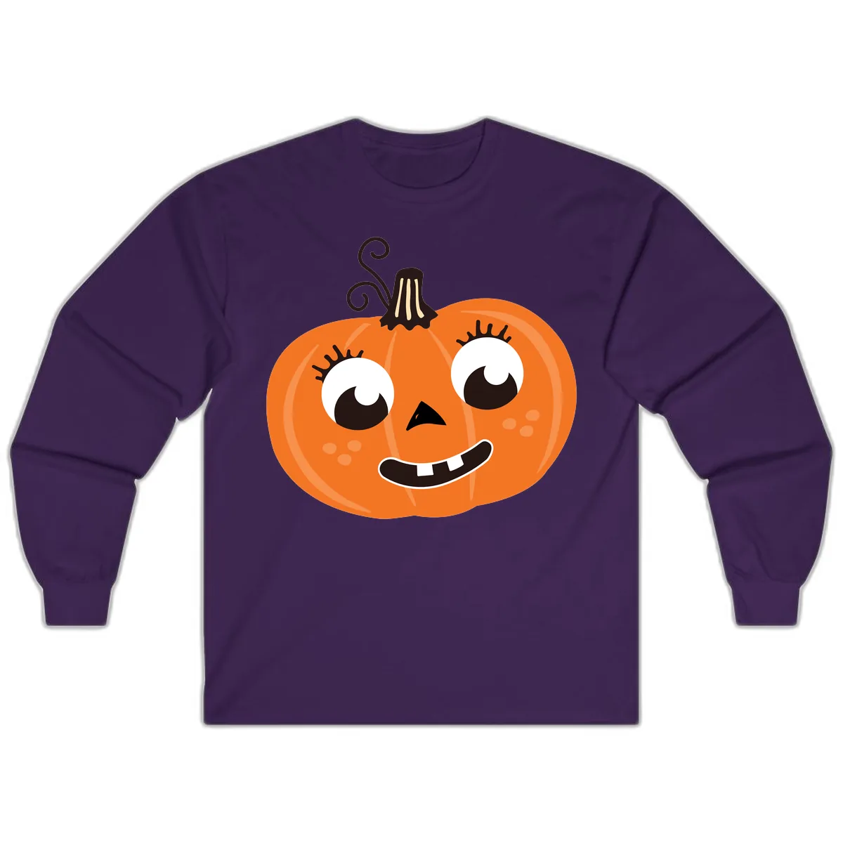 Happy Halloween Pumpkin Face Long Sleeve in Purple