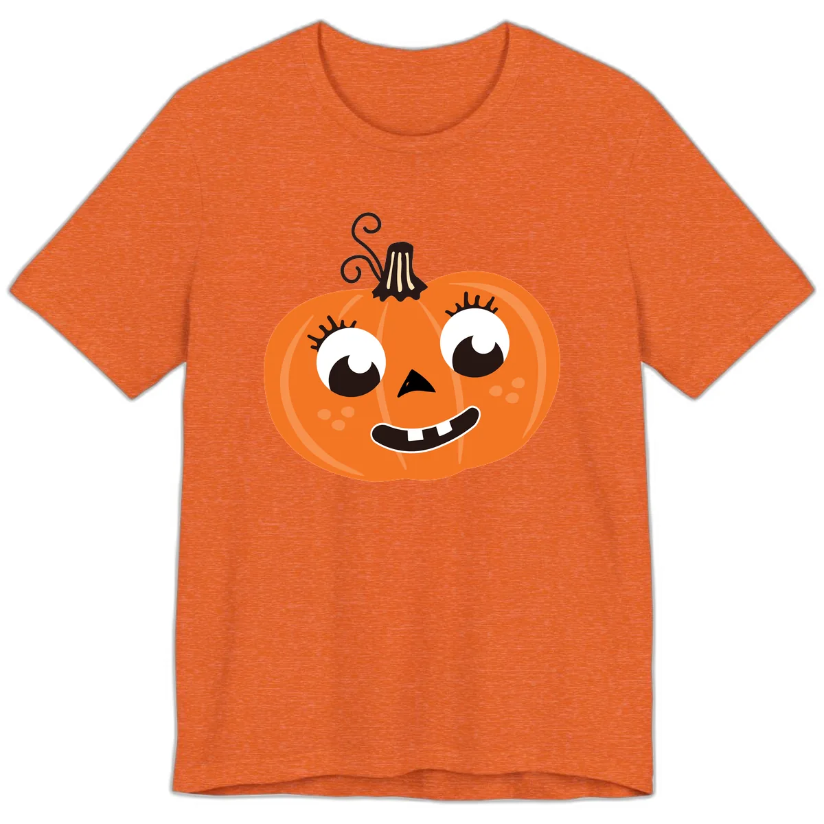 Happy Halloween Pumpkin Face Premium T-Shirt in Heather Orange