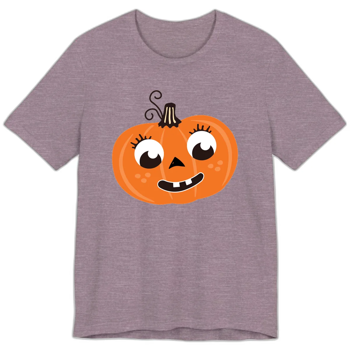 Happy Halloween Pumpkin Face Premium T-Shirt in Heather Purple