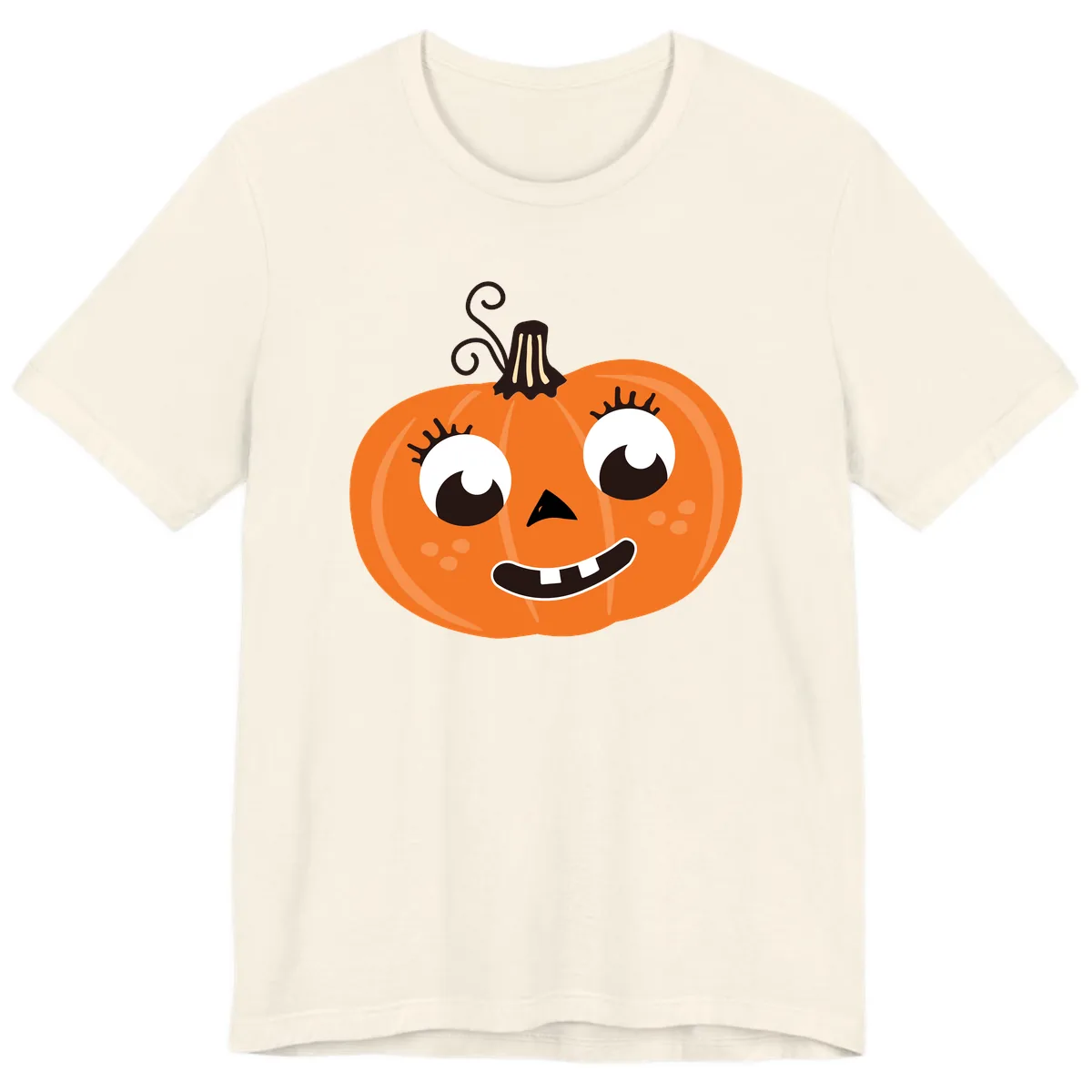 Happy Halloween Pumpkin Face Premium T-Shirt in Natural