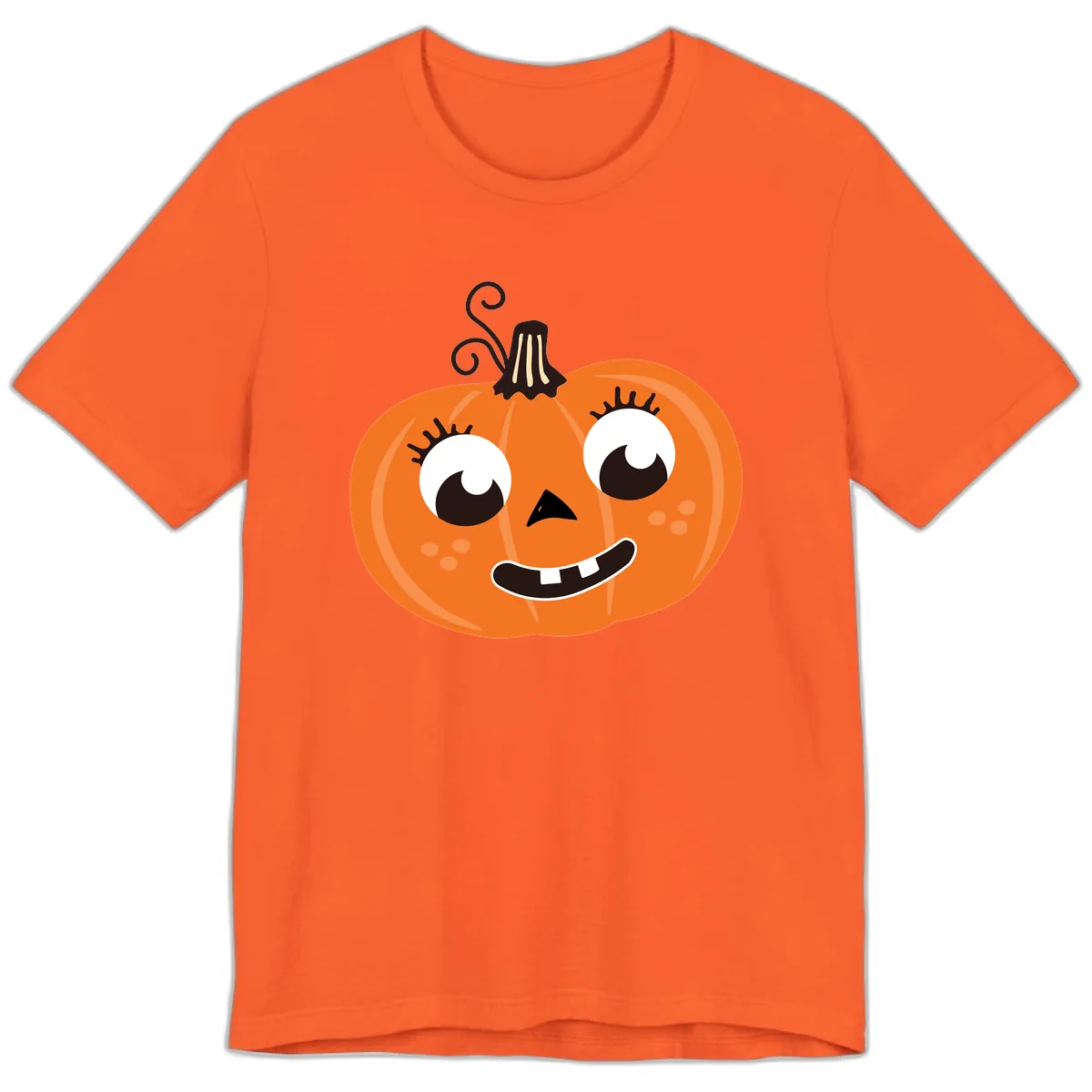 Happy Halloween Pumpkin Face Premium T-Shirt in Orange