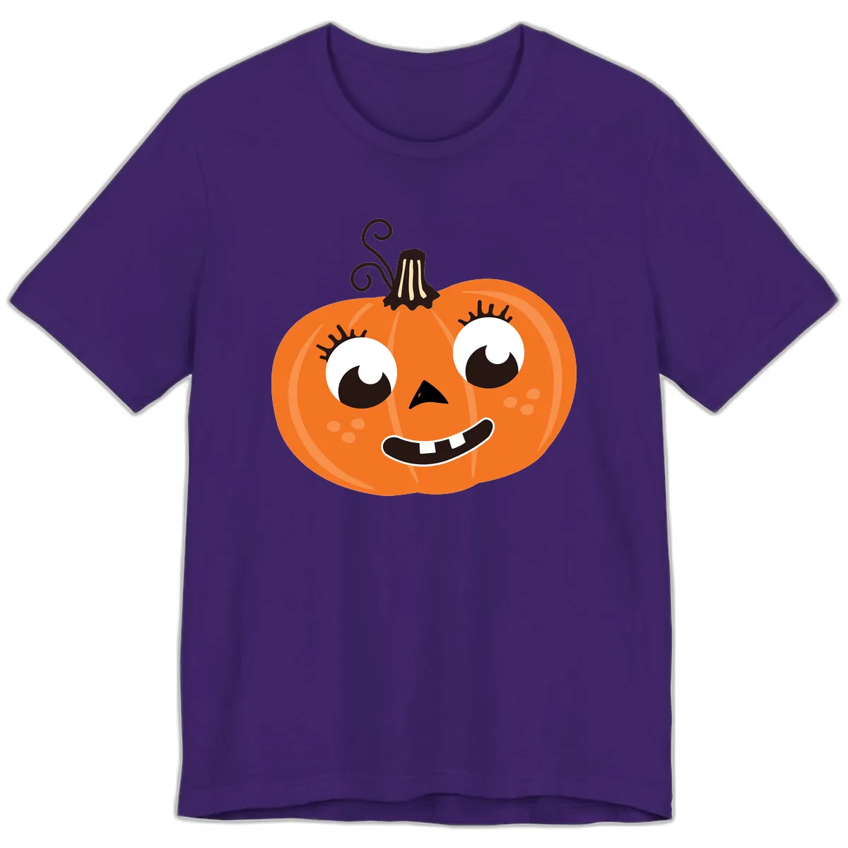 Happy Halloween Pumpkin Face Premium T-Shirt in Team Purple