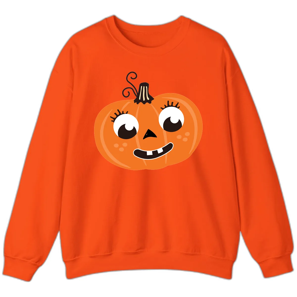 Happy Halloween Pumpkin Face Sweatshirt in Orange