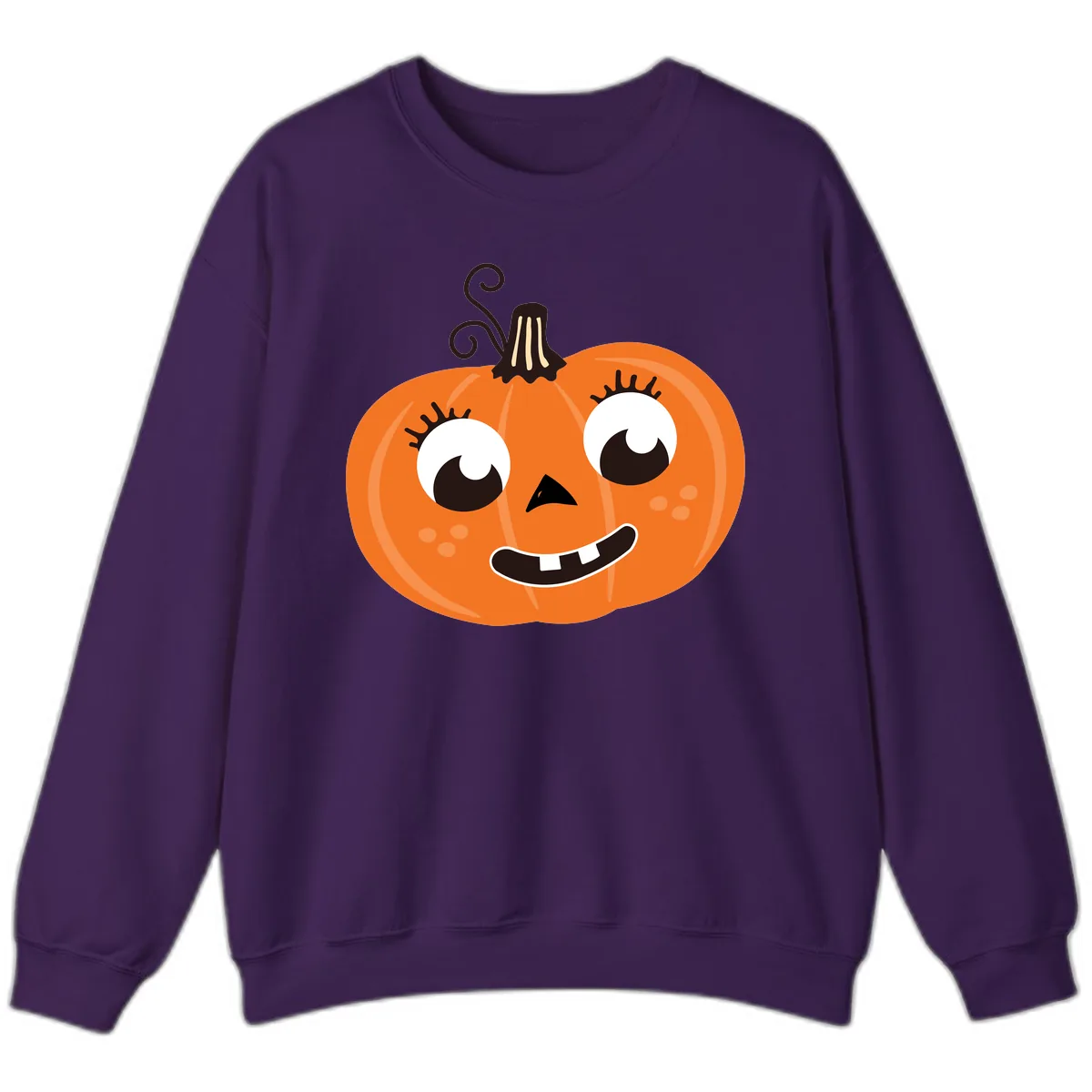 Happy Halloween Pumpkin Face Sweatshirt in Purple