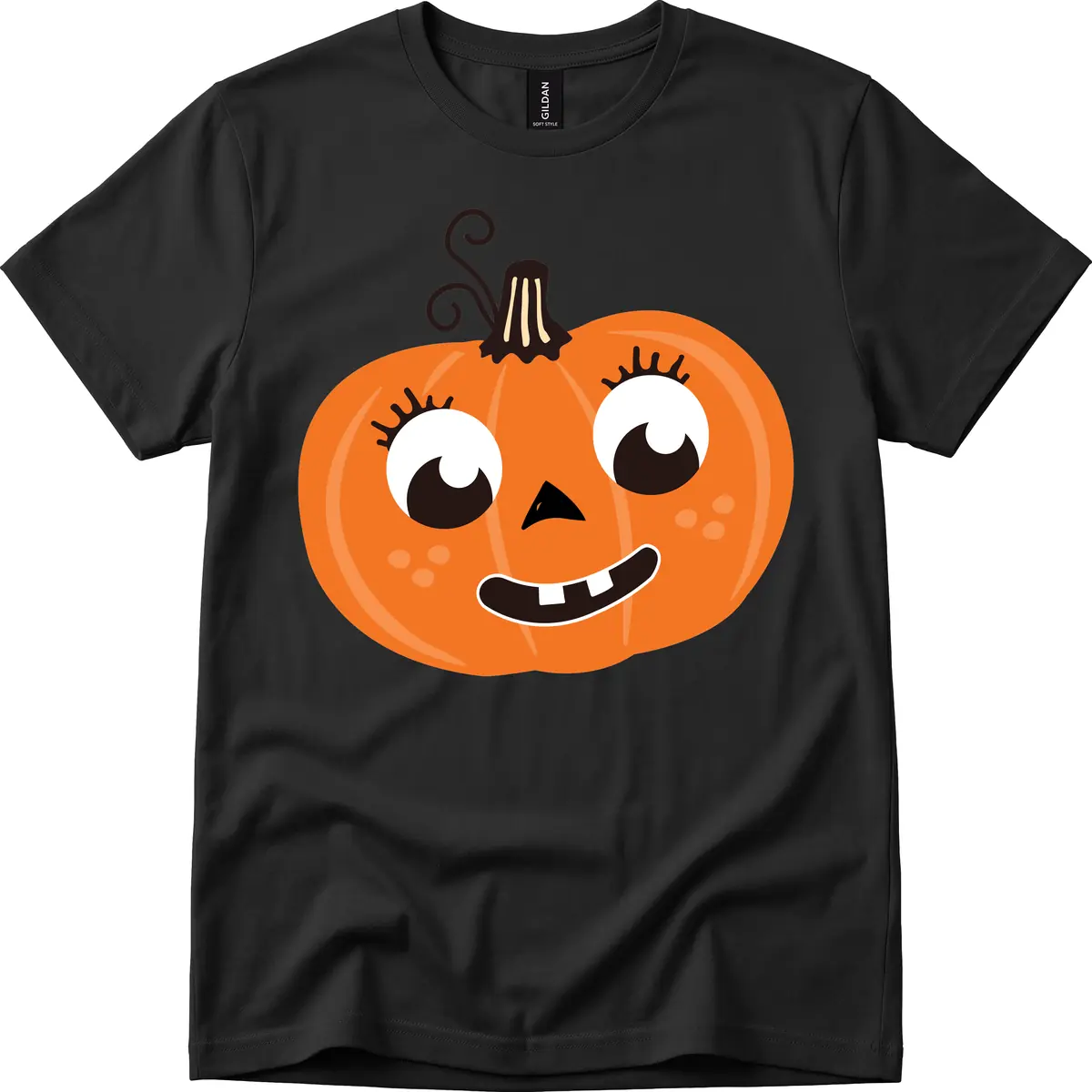 Happy Halloween Pumpkin Face T-Shirt in Black